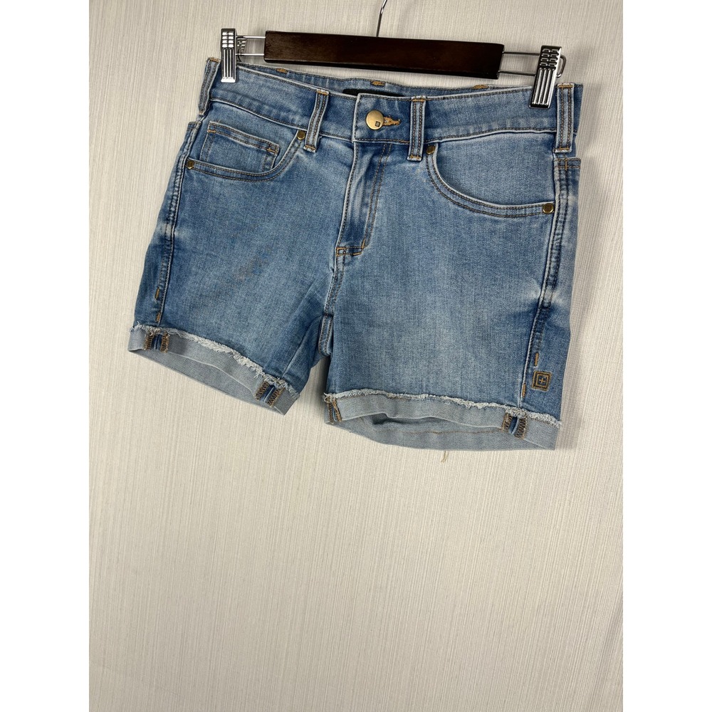 5.11 Denim Shorts Womens 2 Light Wash 4" Denim Cuffed Raw Hem